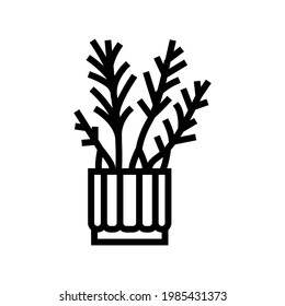 house plant in pot line icon vector. house plant in pot sign. isolated contour symbol black illustration