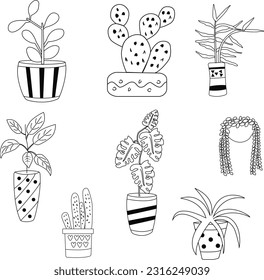 House plant silhouette vector bundle