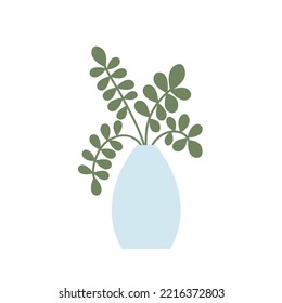 House plant in vase flat illustration