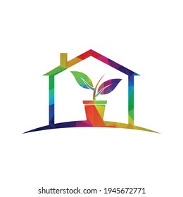 House Plant Vector Logo Template