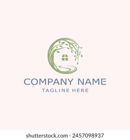 house plant vector logo. white background