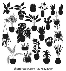 House plants design Vector Silhouettes Collections