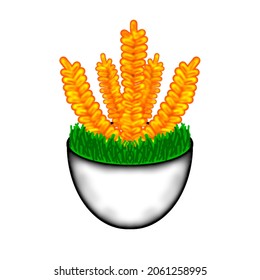 House plants and flowers in pots. Flat style vector illustration.