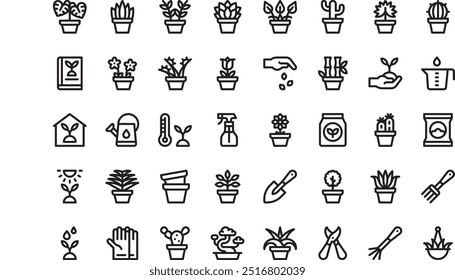 Casa plantas ícones coleção de ícones de vetor de alta qualidade com traço editável. Ideal para projetos profissionais e criativos.
