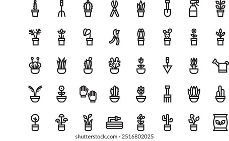 House plants icons pack High-Quality Vector Icons Collection with Editable Stroke. Ideal for Professional and Creative Projects.