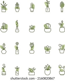 Plantas de casa, ilustración, vector sobre un fondo blanco.