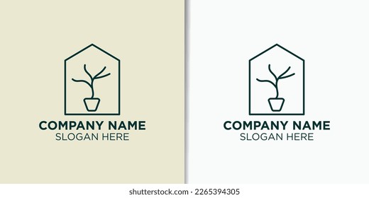 house plants logo design vector, nature logo inspiration