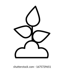 house plants planted , line style icon vector illustration design