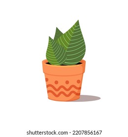 Plantas de casa en la olla. Plantas modernas de estilo plano. ilustración vectorial aislada en fondo blanco.