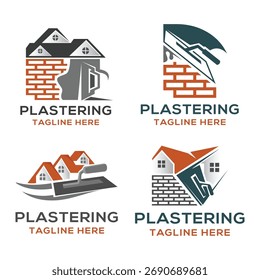 Plantilla de diseño de logotipo de enlucido de casa.