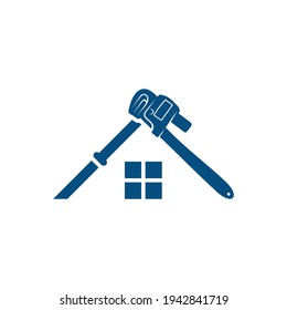 House Plumbing logo design vector illustration, Creative Plumbing logo design concept template, symbols icons