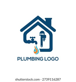 House plumbing logo design vector template, plumber logo design