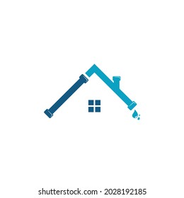 house plumbing maintenance vector logo template