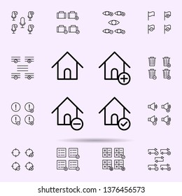 house, plus, check, minus sign icon. web icons universal set for web and mobile