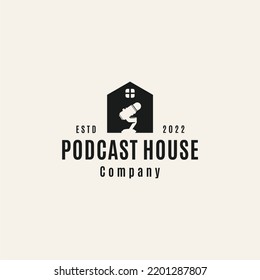 House Podcast microphone logo vector image
