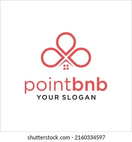 House point gather logo vector. Pin icon with home combination. Creative gps map point location symbol concept.