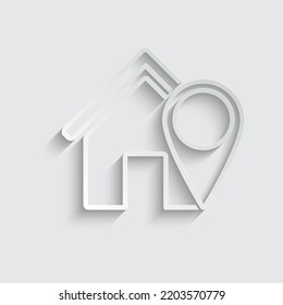 Vector de icono de punto de la casa, puntero de inicio y mapa 