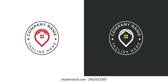 House point logo design. Pin with home combination