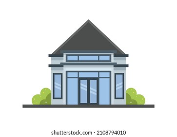 House with pointed roof. Simple flat illustration.
