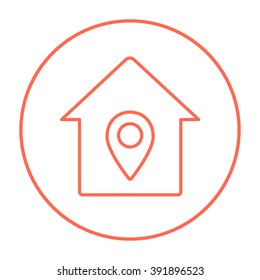 House with pointer line icon.