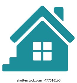 House Porch icon. Vector style is flat iconic symbol, soft blue color, white background.