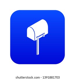 House postbox icon blue vector isolated on white background