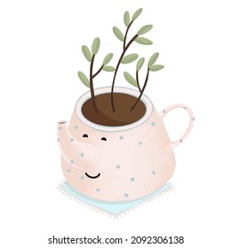 House Potted Plants Urban Jungle Vector isolated illustration