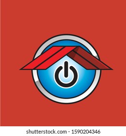HOUSE POWER BUTTON LOGO DESIGN 