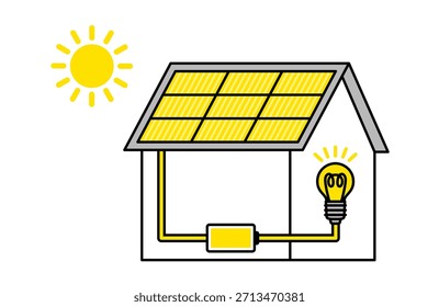 Una casa alimentada por paneles solares