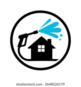 Ícone de logotipo de lavagem de pressão da casa - Design de símbolo de limpeza de energia