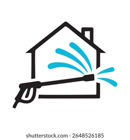 Ícone de logotipo de lavagem de pressão da casa - Design de símbolo de limpeza de energia