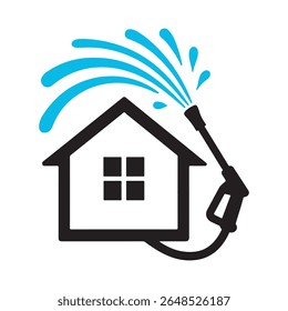 Ícone de logotipo de lavagem de pressão da casa - Design de símbolo de limpeza de energia