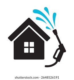 Ícone de logotipo de lavagem de pressão da casa - Design de símbolo de limpeza de energia
