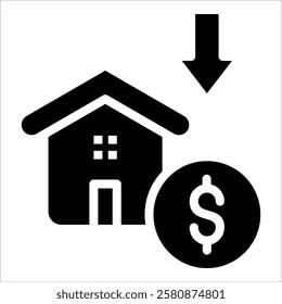 House Price Down Icon Element For Design