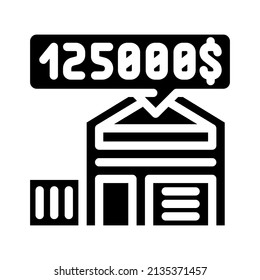 house price glyph icon vector. house price sign. isolated contour symbol black illustration