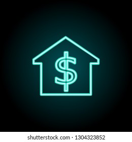 house price icon. Elements of Bulding Landmarks in neon style icons. Simple icon for websites, web design, mobile app, info graphics