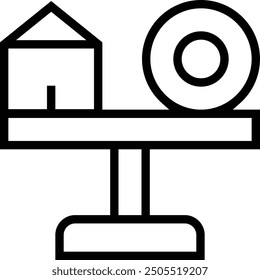 house price icon. Thin linear style design isolated on white background