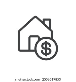House price icon Vector logo outline