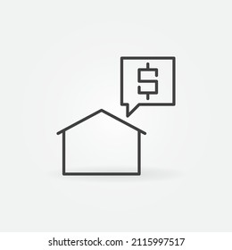 Icono de concepto de línea delgada de vector de precio o elemento de diseño