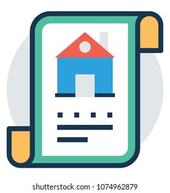 
A house print on a document showing property contract 
