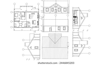 proyecto de la casa boceto arquitectónico 3d