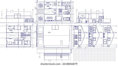 Proyecto de casa Boceto arquitectónico 3D	