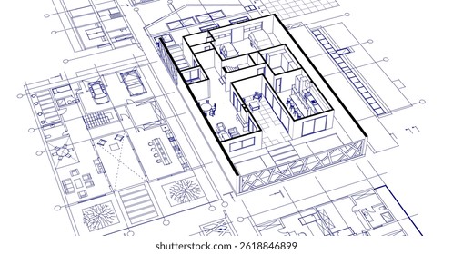 Hausbauprojekt Architekturskizze 3d	
