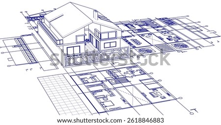 house project architectural sketch 3d	