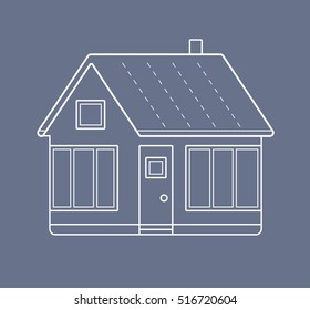 House project blueprint drawing. Vector icon.