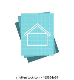 House project icon in flat style isolated on white background. Architecture symbol
