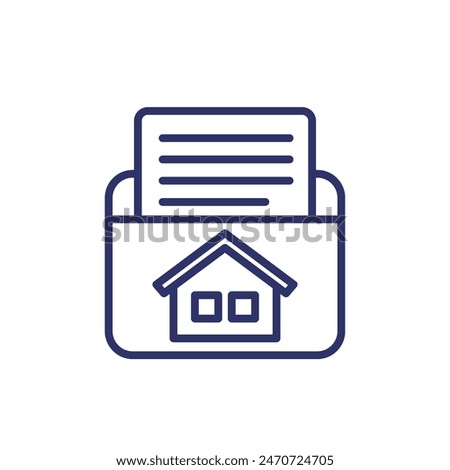 house project line icon with a folder