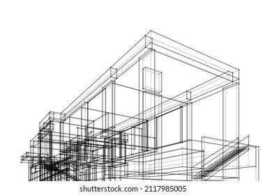 House project linear vector drawing 