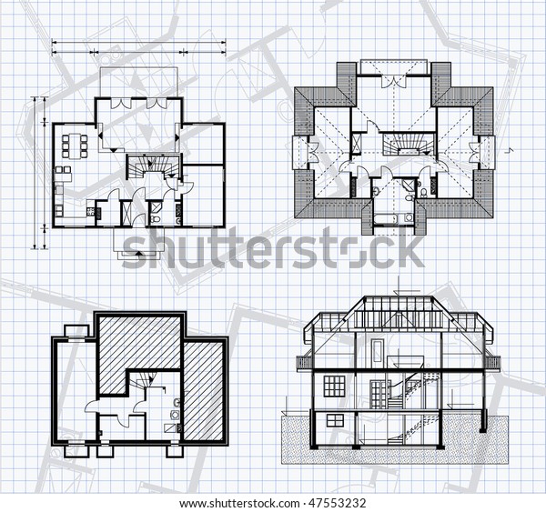House Project On Page Notebook Stock Vector Royalty Free 47553232