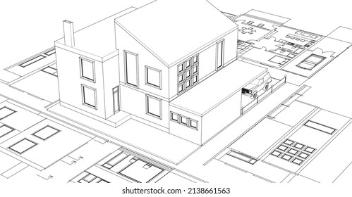 house project plan 3d rendering
